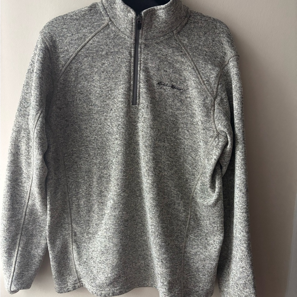 Eddie Bauer Gray Quarter-Zip Pullover